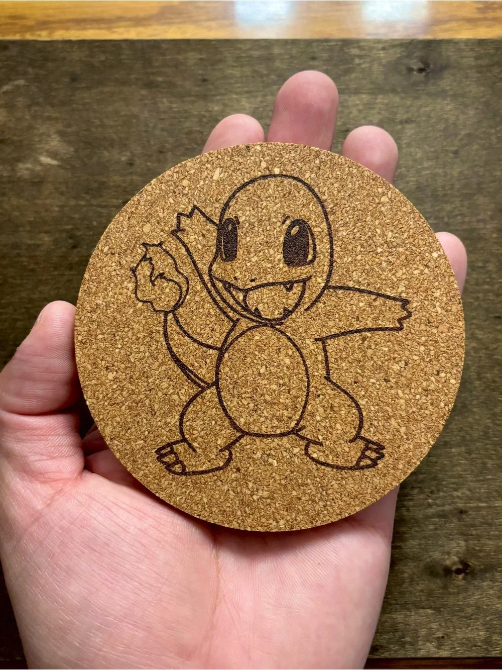 Pokemon Charmander Laser Engraved Cork Coaster #4
